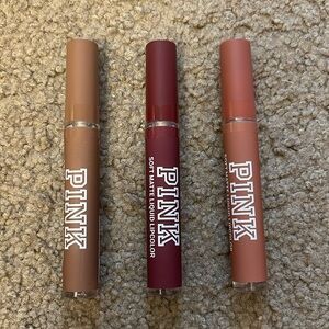 Victoria’s Secret Pink 3 Pack Soft Matte Liquid Lipcolor NWT sealed.